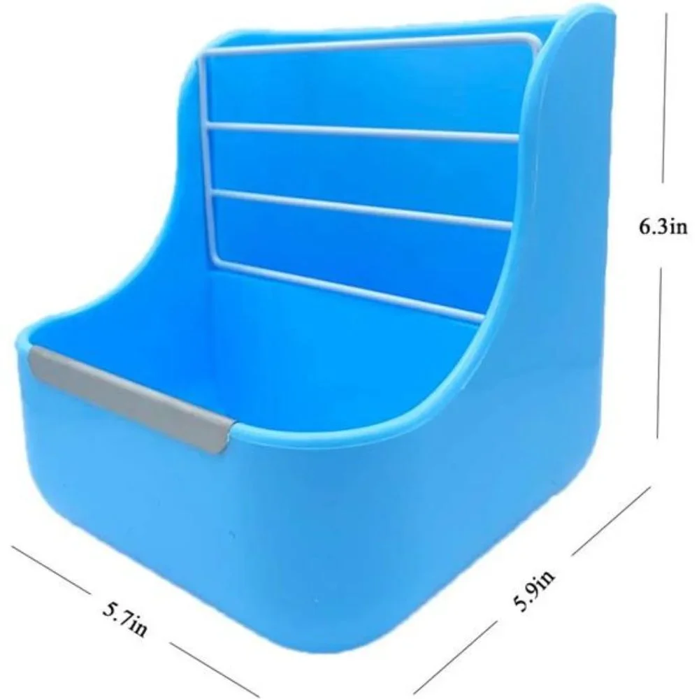 2 in 1 Hanging Automatic Rabbit Feeder Dispenser for Small Animals (Blue)